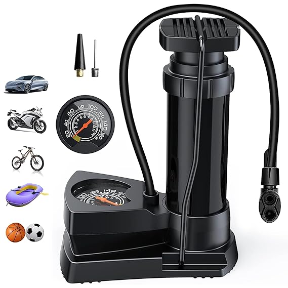 šBike Pump | Foot-Operated Cycle Pump with Pressure Gaugeš“āāļø